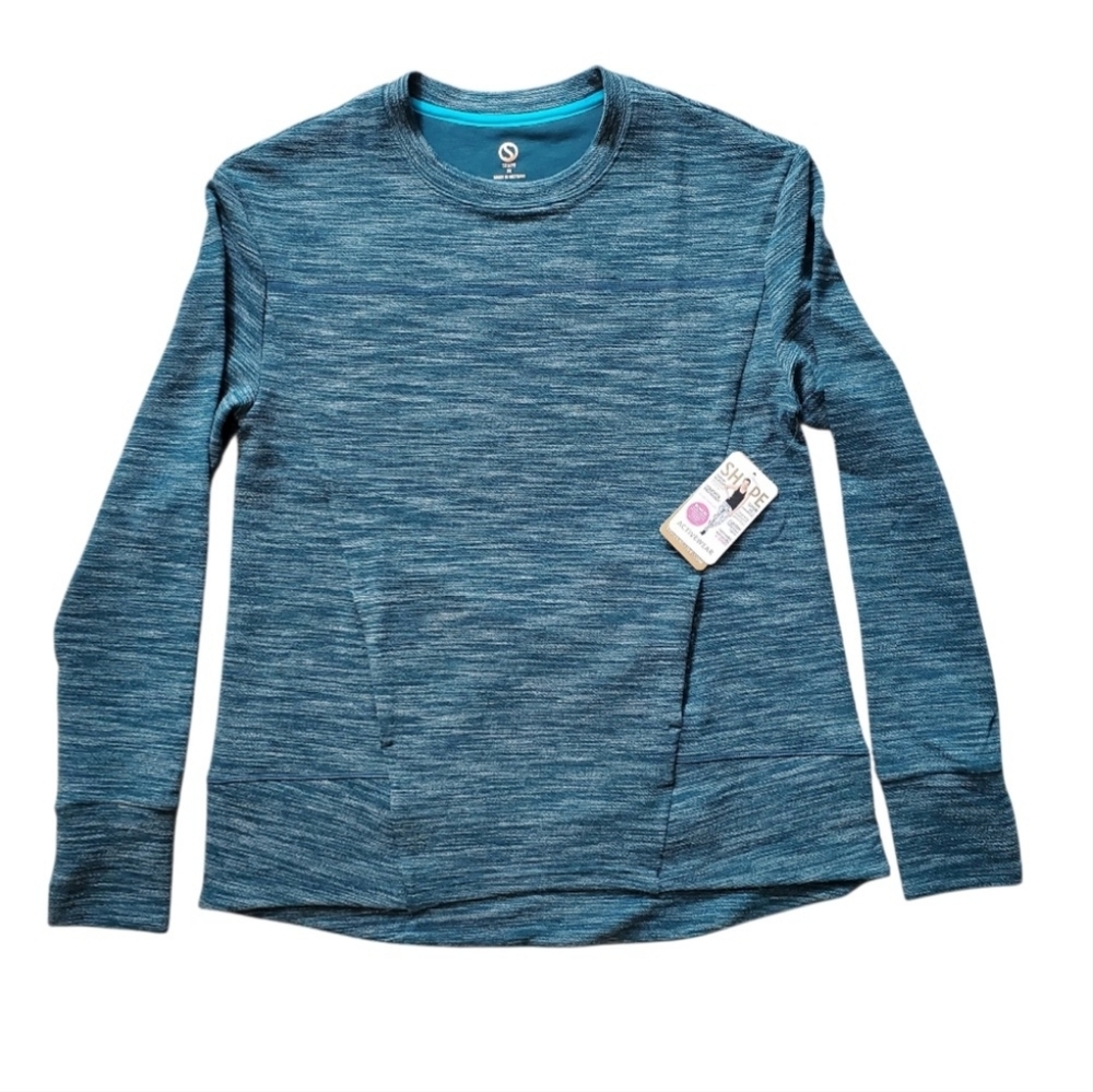 Shape Odyssey Pullover Blue Sweatshirt Pocket Lined Crewneck NWT MED